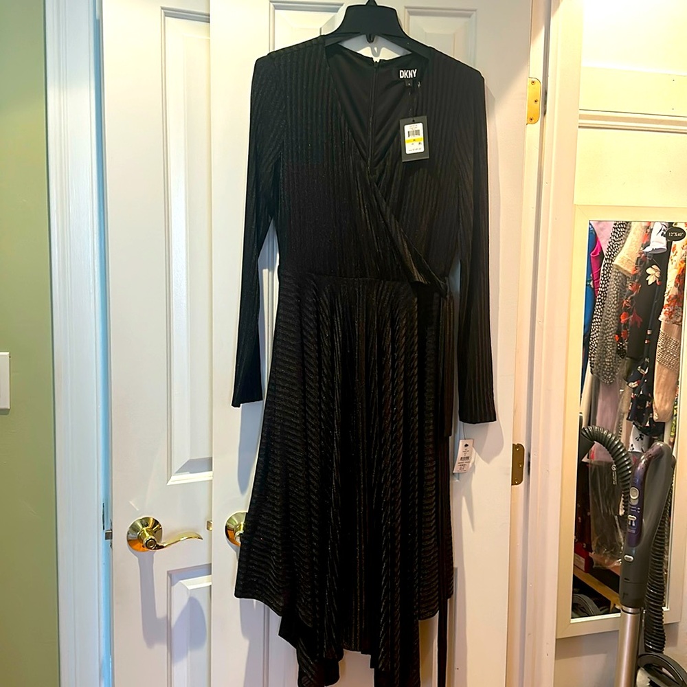 DKNY long sleeve black dress